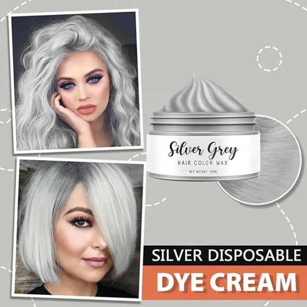 

Цветной воск для волос, Стайлинг, помада, серебряная фотосессия, одноразовые натуральные волосы, сильный гелевый крем, краска для волос для ...