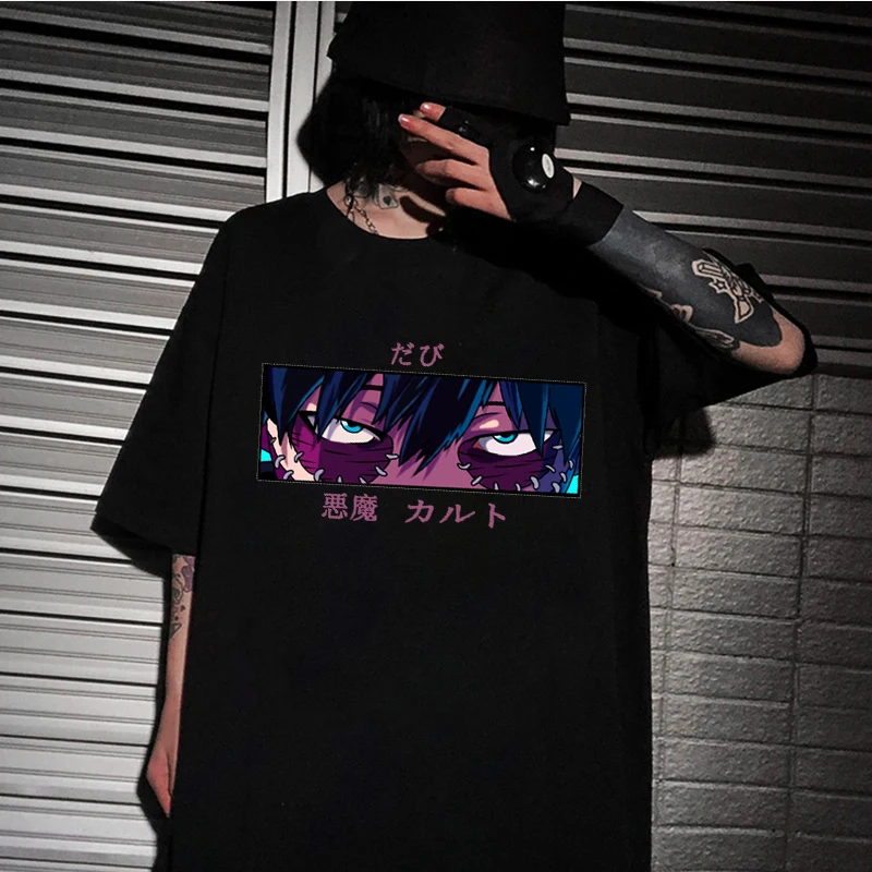 

Women's T-Shirt Fashion GothicNew Japanese Anime My Hero Academia Unisex T Shirt Short Sleeve Dabi Devil Eyes Men Tees Clothes