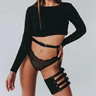 Кожаные подвязки Goth для чулок, укороченные женские ремни для бондажа, ягодицы, ремни для взрослых, БДСМ, экзотические Фетиш-аксессуары, игрушка