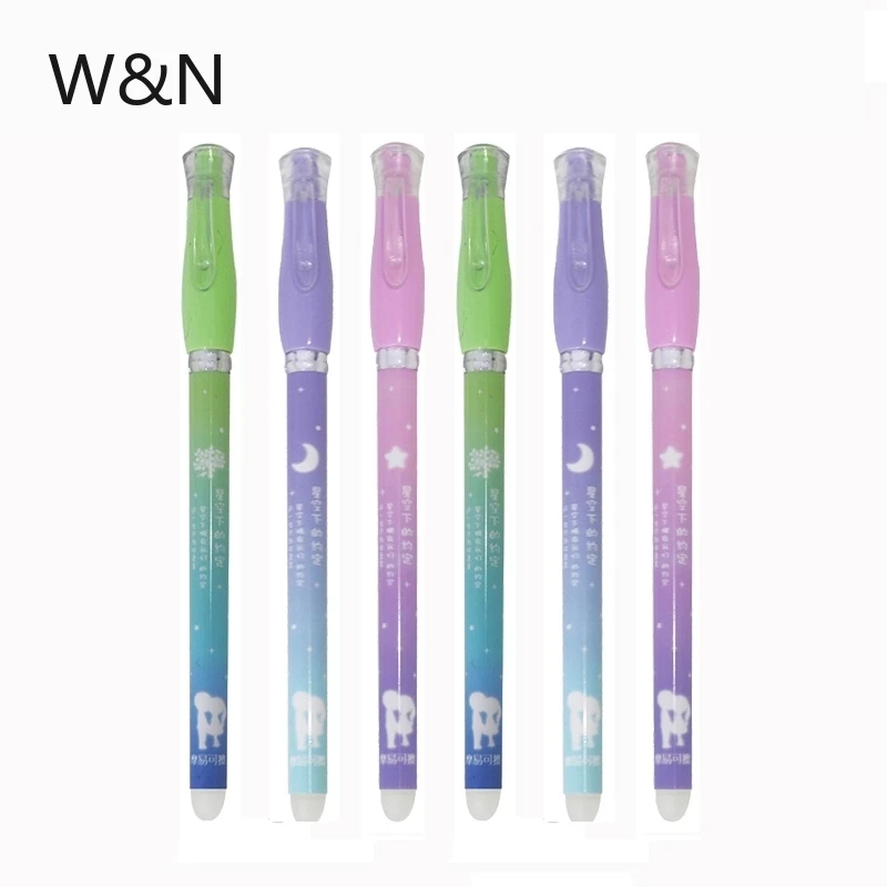 

3/6pcs/set Cute Erasable Pen 0.38 Blue/Black Ink Refill Gel Pen Rod for School Chancery Office Writing Supply Kawaii Stationery