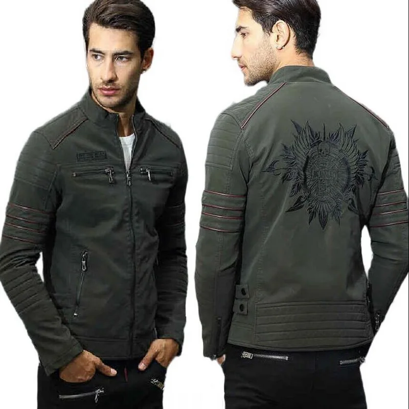 Мужская куртка из искусственной кожи бархатные кожаные куртки Мотоциклетные