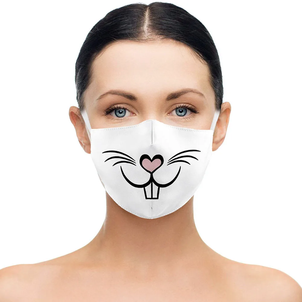 Funny Rabbit Animal Mouth Cosplay Women's Men Unisex Masks Face-Dustproof Cycling Street Spots Breathable Halloween Adult Mask |