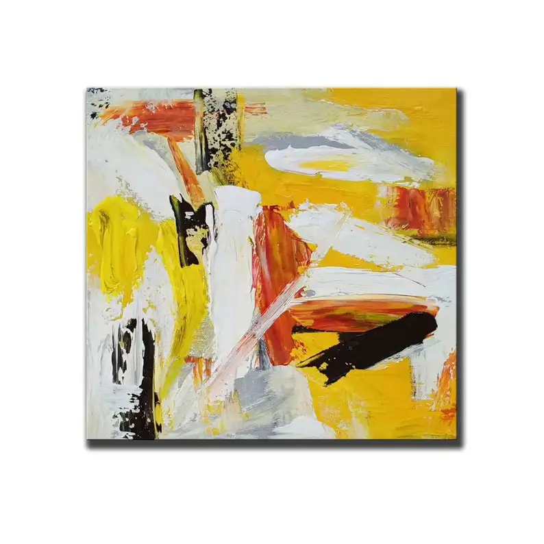 Экстра большая настенная живопись холст желтая на холсте Современная