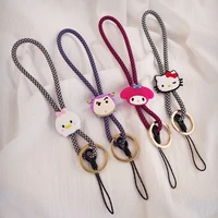 short dragon patterned cat phone lanyard with keychain adjust string holder braid phone lanyard for xiaomi samsung phone straps