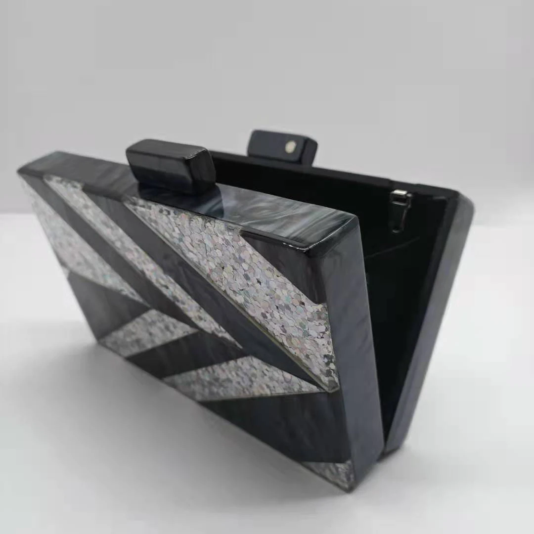 Модный женский клатч элегантный геометрический в полоску пэчворк акриловый