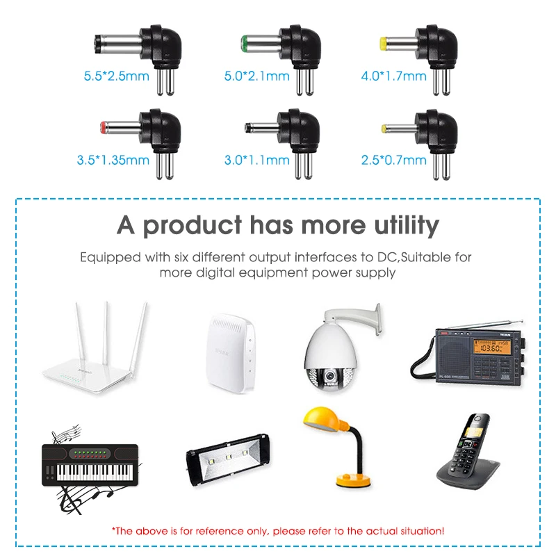 Ajustável do Adaptador de Alimentação da Fonte de Alimentação 220v para dc 220v a 12v Adaptador Universal Ajustável 3v-12v 1.2a 12w Transformador ac dc 8 Adaptadores AC/DC