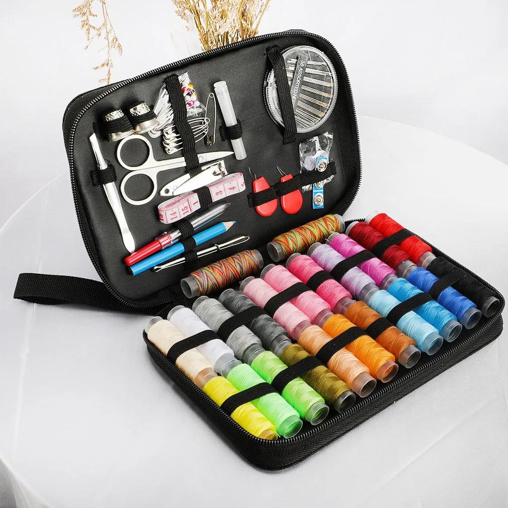 

Sewing Kit DIY Thimble Thread Needles Tape Measure Home Travel Beginner Emergency Sewing box set sewing machine accessories