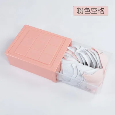 pink 3 шт пластиковый ящик для хранения отсек ящик бюстгальтер нижнее белье носки шкаф для хранения утолщенный ящик для хранения Органайзер - Цвет: pink