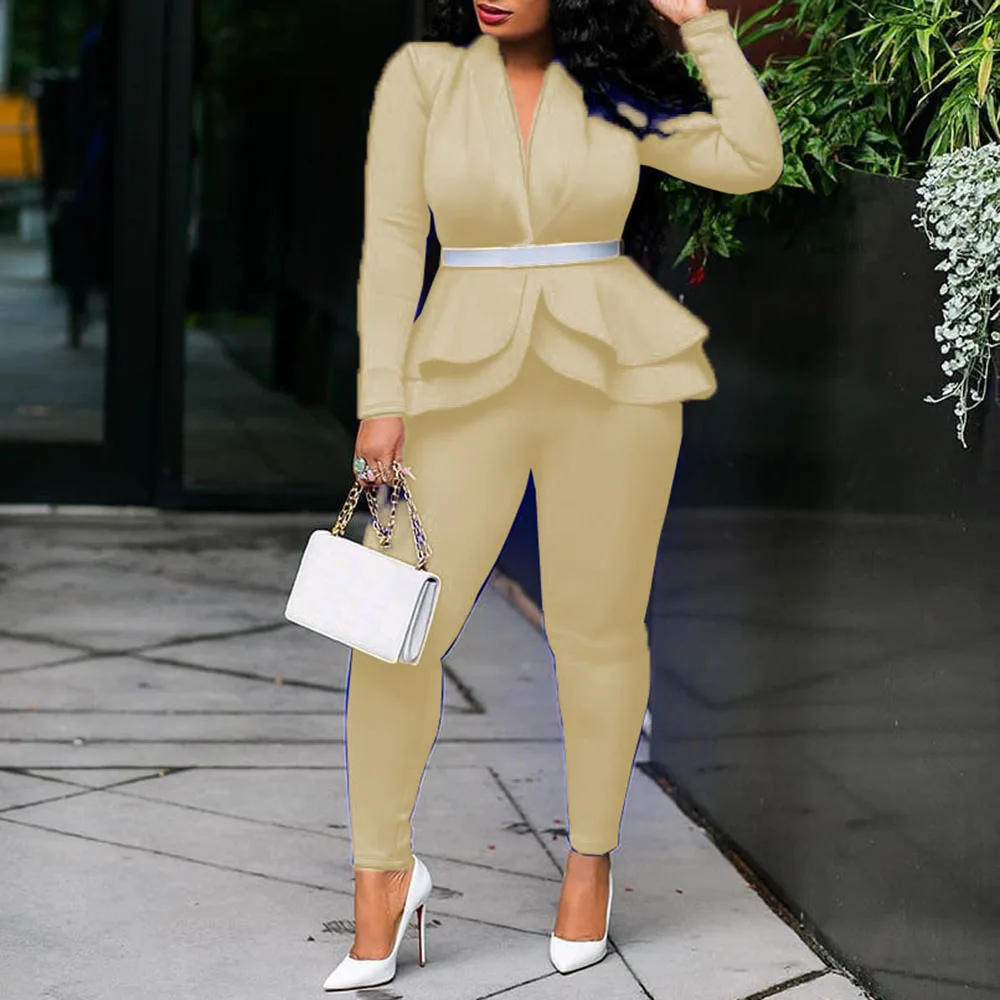 Женский комплект из 2 предметов в африканском стиле элегантный офисный костюм