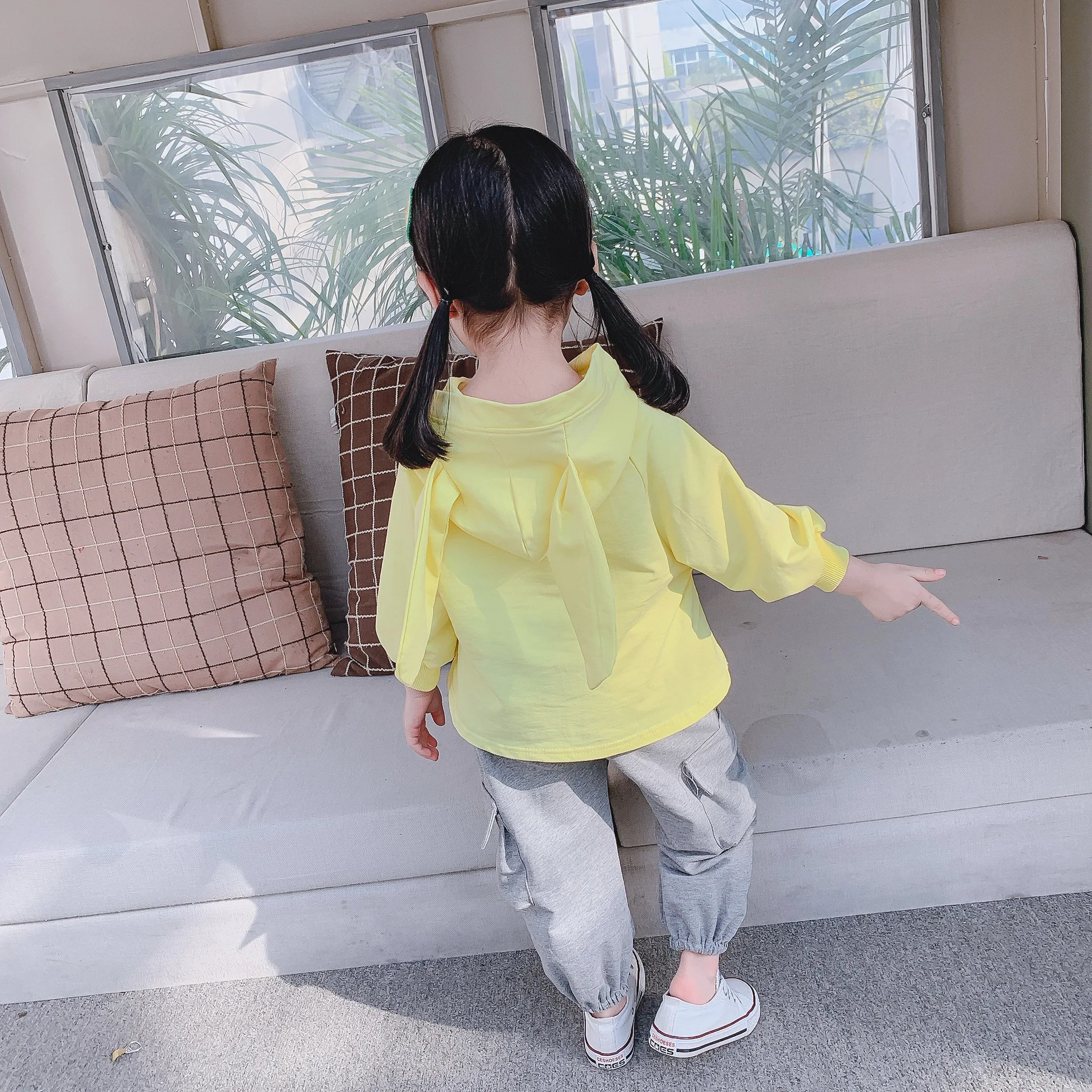 Осенняя одежда для маленьких девочек свободная рубашка в клетку с длинными