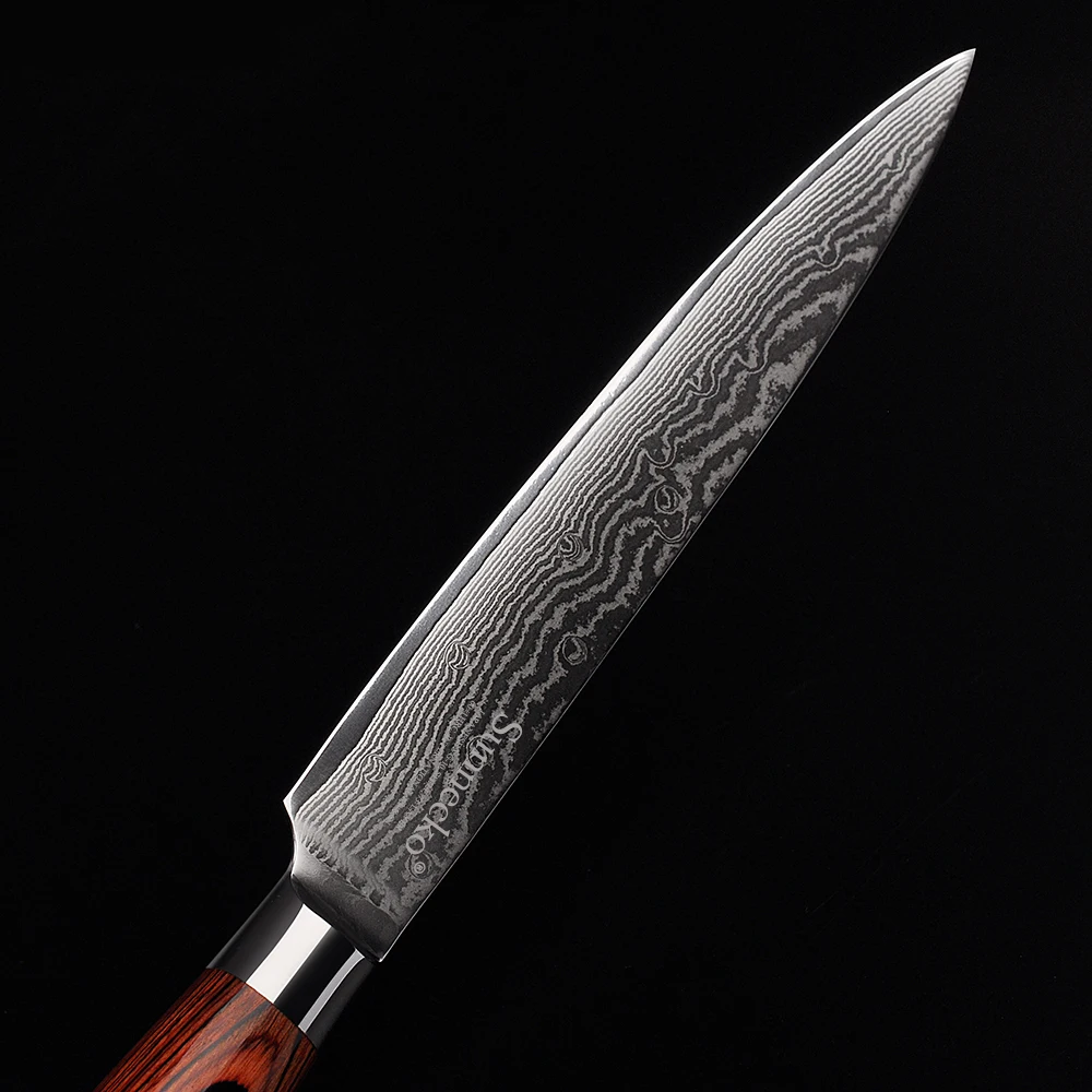 SUNNECKO Premium 8'' Slicing Knife Damascus Steel Japanese VG10 Blade Sharp Meat Cutter Pakka Wood Handle Kitchen Knives | Дом и сад