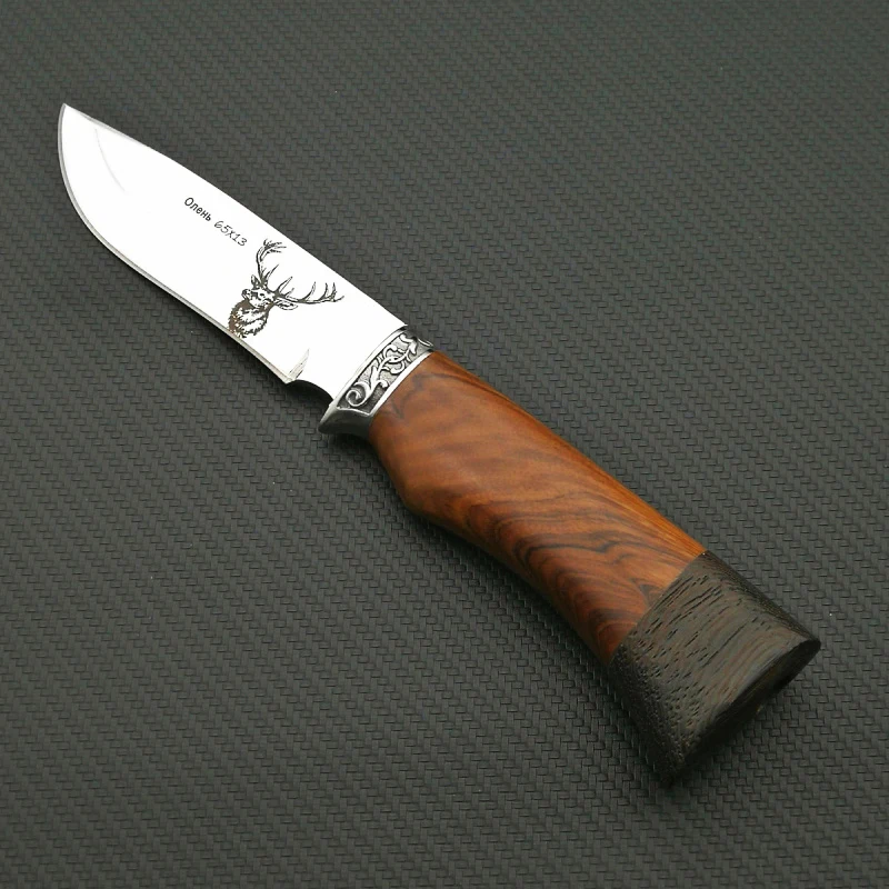 ToughKeng 440C охотничьи ножи из нержавеющей стали с фиксированным лезвием, Wenge с деревянной ручкой, нож для выживания на открытом воздухе, дикий олень