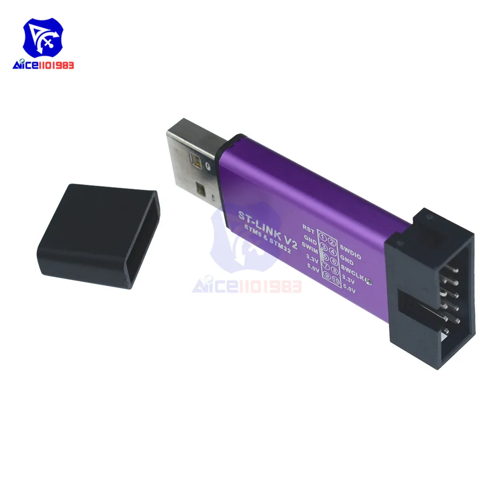 ST-Link V2 мини металлический корпус STM8 STM32 эмулятор загрузчика программирования с 3 Pin Кабель DuPont