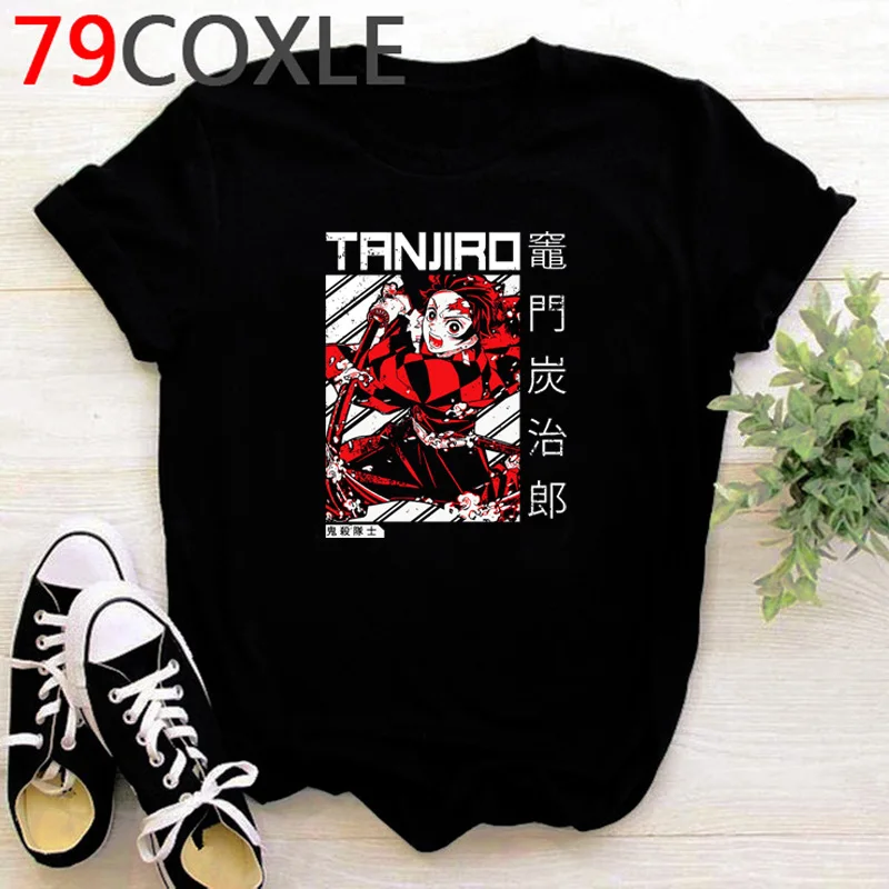 Футболка женская с рисунком аниме Demon Slayer милая мультяшная футболка в стиле