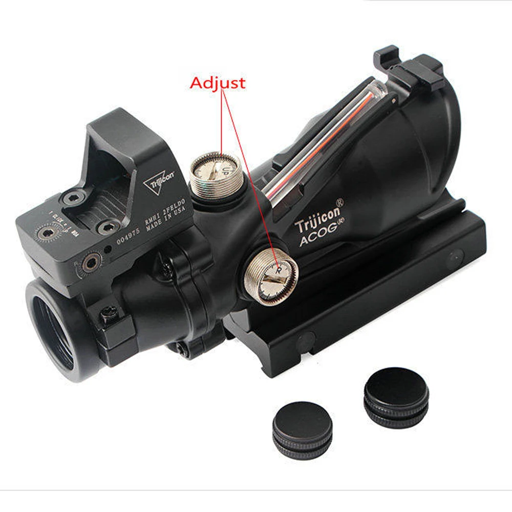 Тактический прицел оптический прицел зеленый красный волокно ACOG 4X32 с RMR красная точка с подсветкой для охоты винтовки страйкбол стрельба