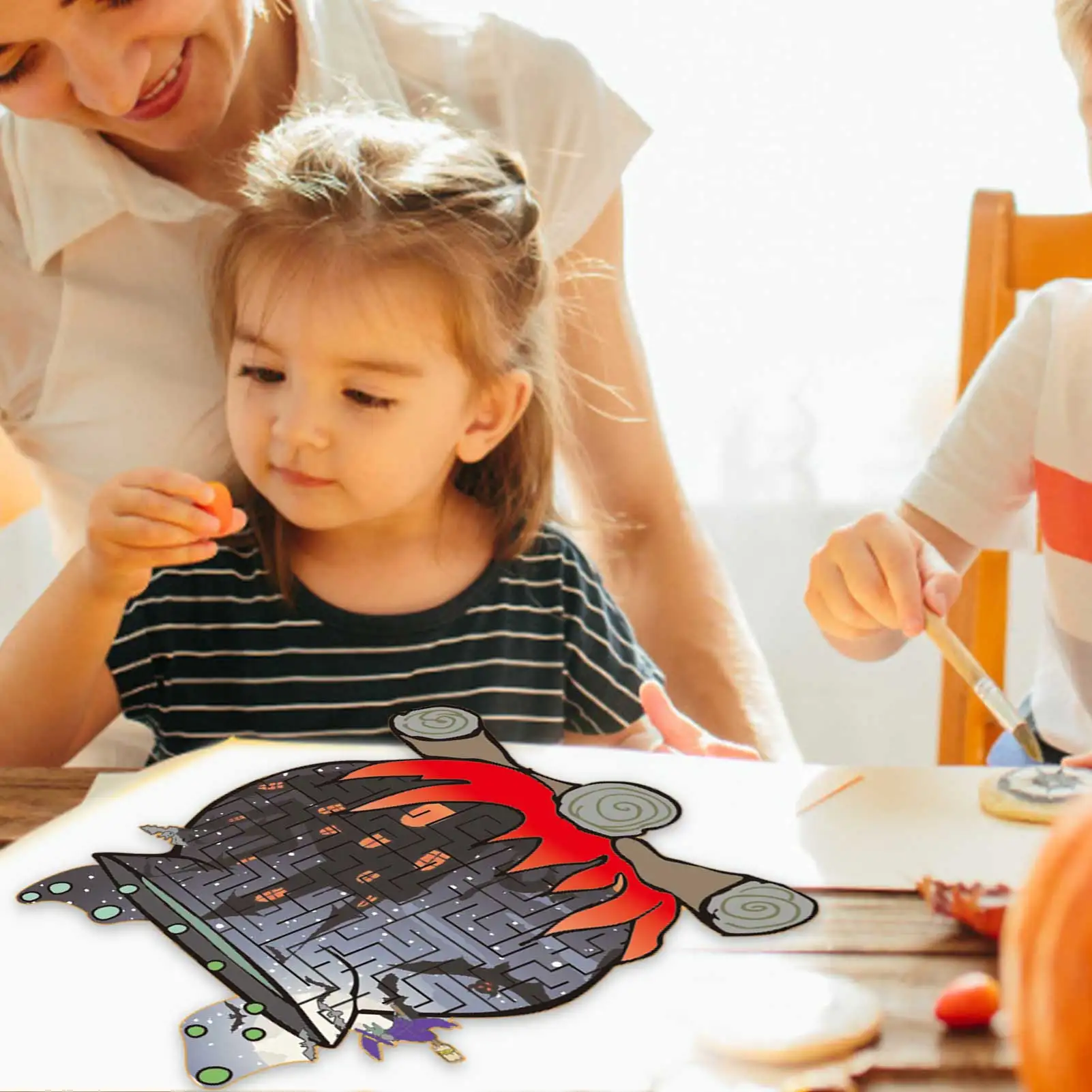 Halloween Jigsaw Puzzle Witch Hat Irregular Flame Ghost Jar Colorful Puzzles With Elements Best Gift For Kids | Игрушки и хобби