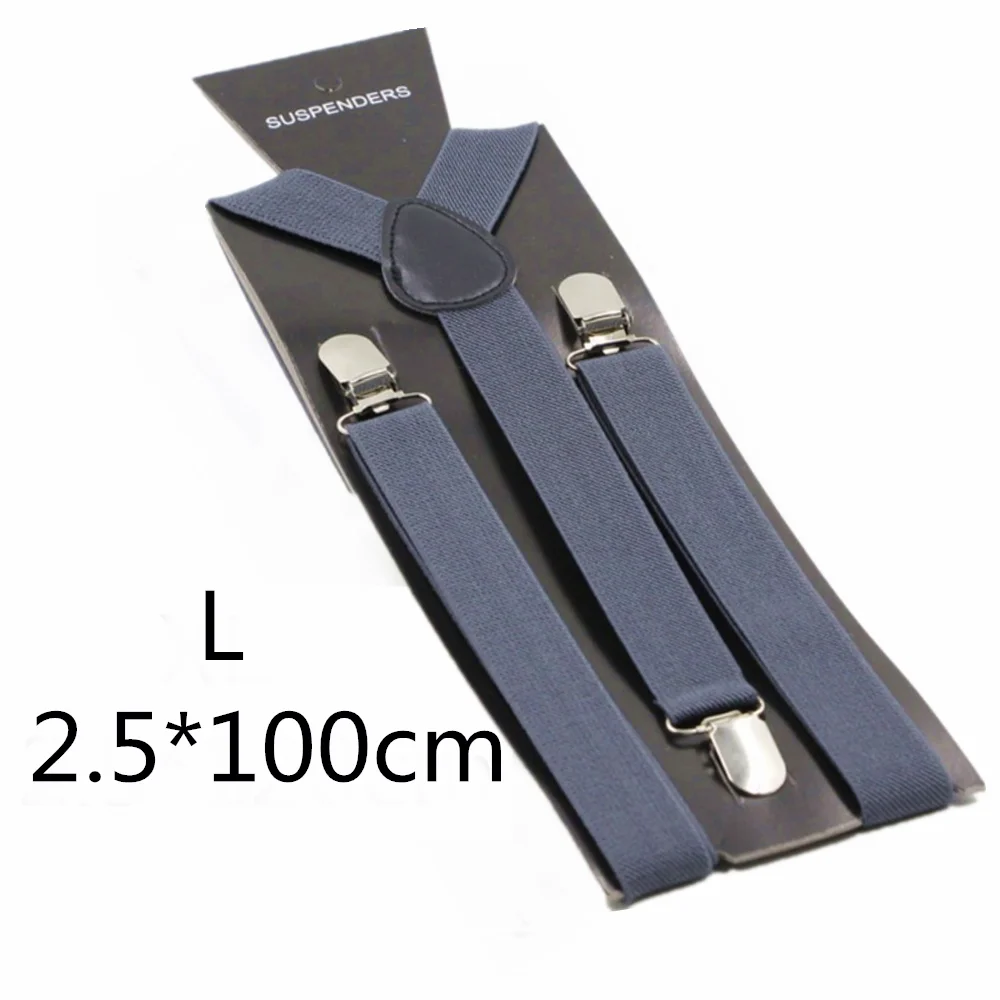 dark grey-100cm Однотонные подтяжки унисекс для детей и взрослых, для мужчин, женщин, мальчиков и девочек, эластичные регулируемые детские аксессуары-скобы, 5 размеров, для родителей и детей - Цвет: dark grey-100cm