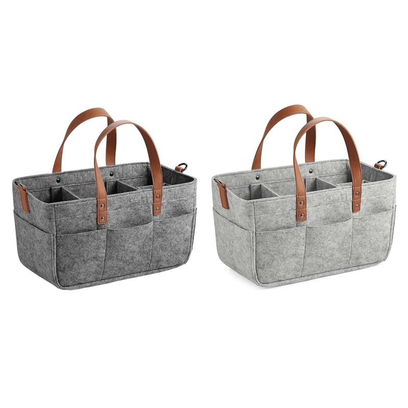 

2 Pcs Baby Diaper Caddy Organizer Portable Holder Shower Basket Portable Nursery Storage Bin Car Storage Basket For Wipes Toys T