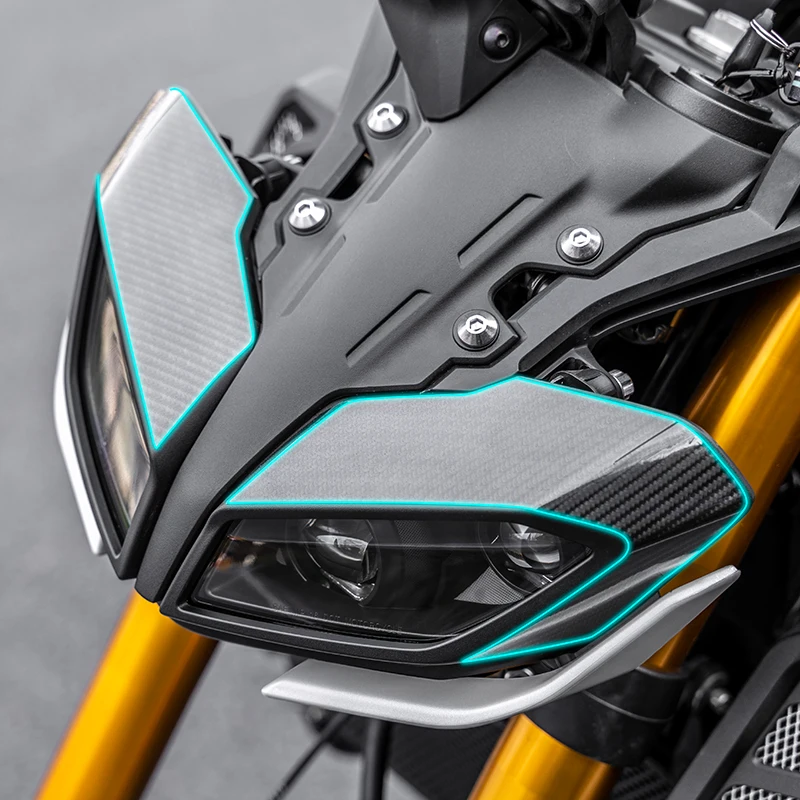 MT09 мотоцикла углеродного волокна противотуманных фар стикер фары наклейки для