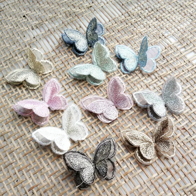 10 шт./лот двухслойная аппликация в виде бабочки кружевная нашивка аксессуары для