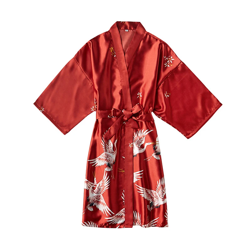 

Black Summer Satin Kimono Bathrobe Women Bride Bridesmaid Wedding Robe Dress Gown Sexy Flower Long Sleepwear M-XL