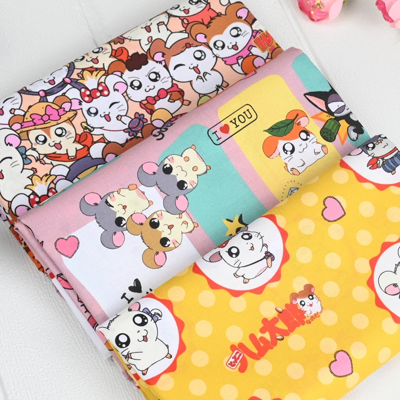 

Cartoon Printed Fabric Cotton Per Half Yard,Sew Clothes Dress Decor Home Textile Fabrics,DIY Quilting Sewing Poplin Material