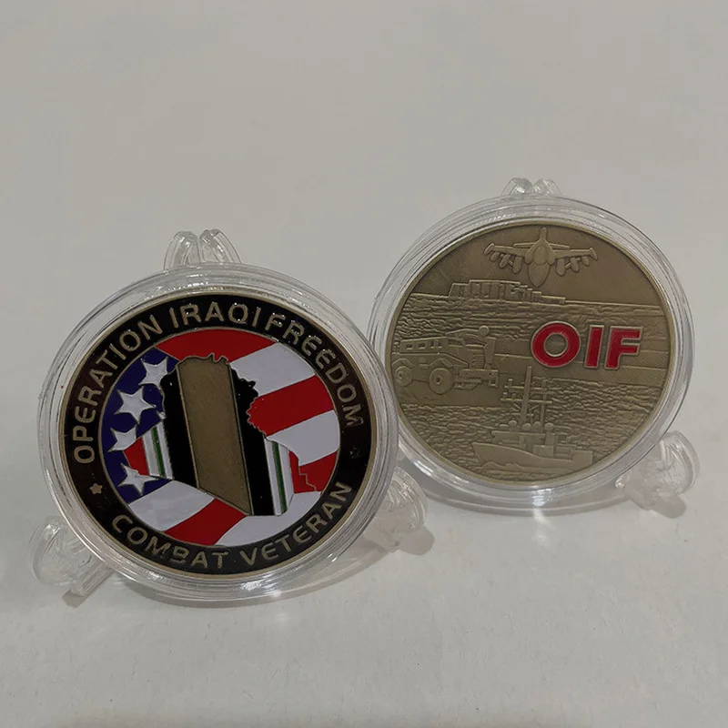 

US Warship Fighter Helicopter Bronze Painted Commemorative Coin Challenge Coin Coins Collectibles #12