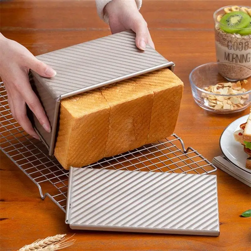 Molde Rectangular para caja de tostadas, sart&eacute;n antiadherente de acero al carbono con cubierta, molde ecol&oacute;gico para Pan, utensilios de horneado para reposter&iacute;a-1