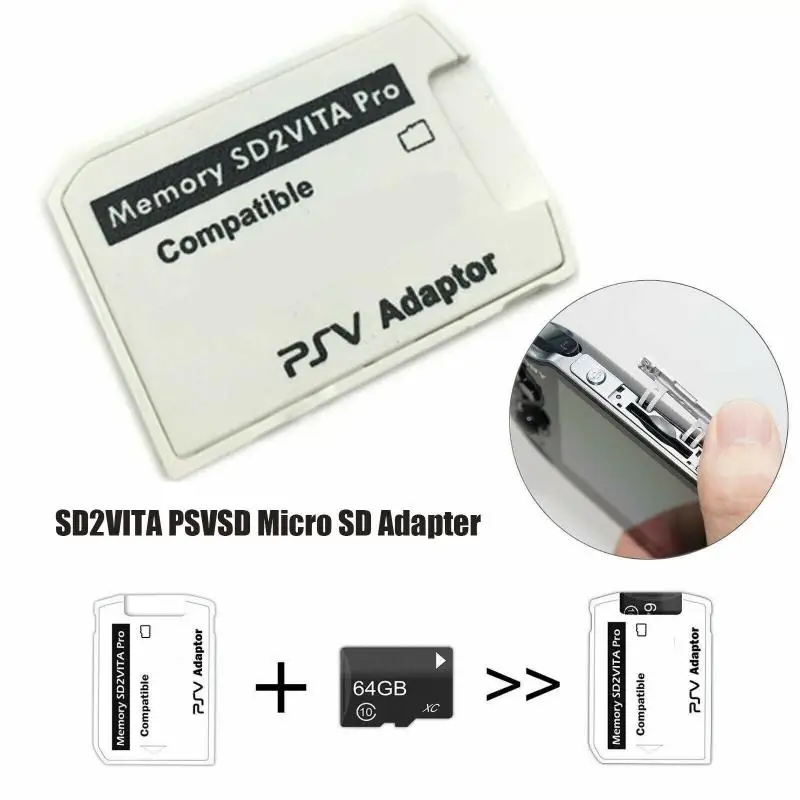 

1pc 100% Brand New And High Quality V5.0 SD2VITA PSVSD Pro Adapter For PS Vita Henkaku 3.60 Micro SD Memory Card
