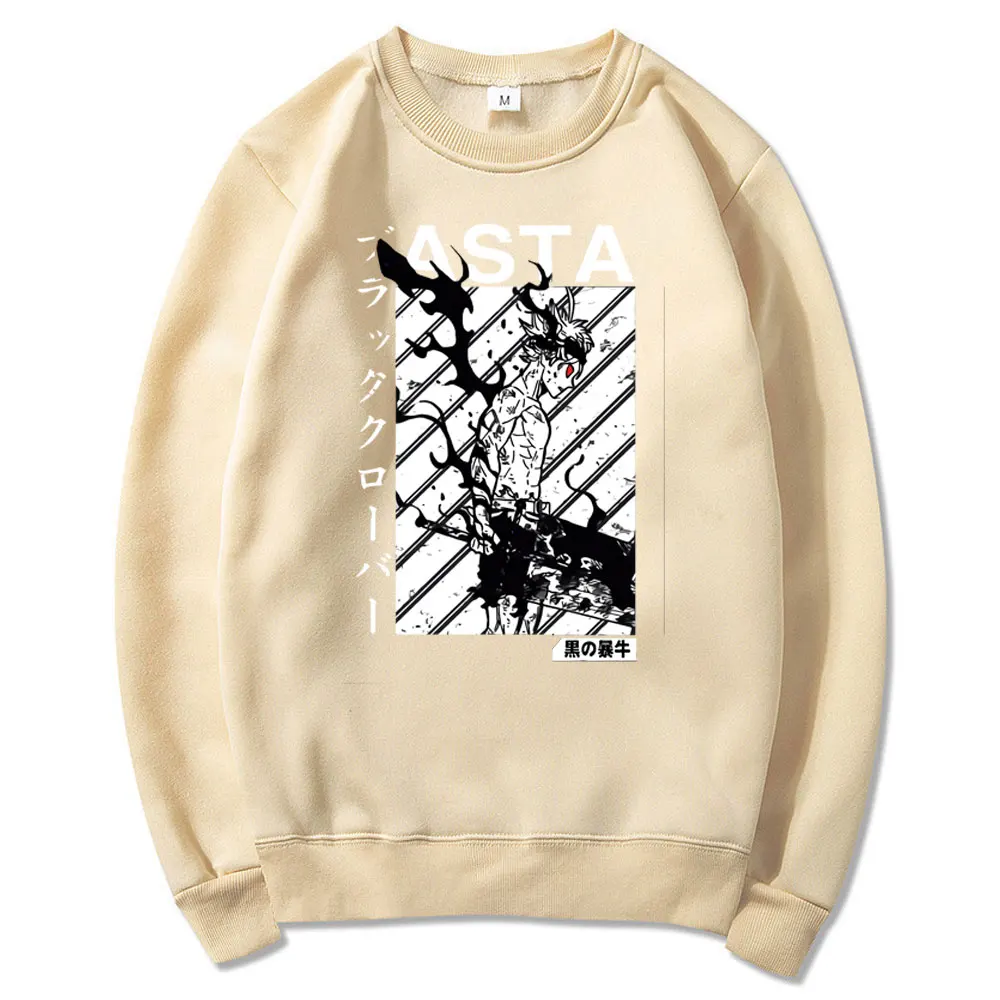 

Japanese anime print sweatshirt male Asta Box black clover street Harajuku clothing pullover men and women the same paragraph