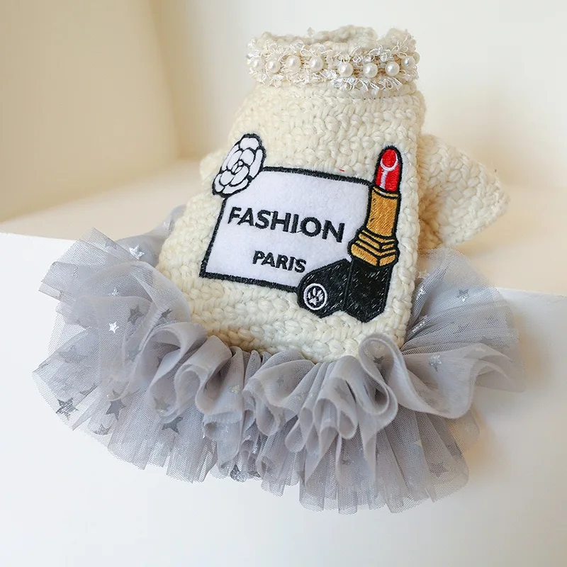 Шикарная пачка звезда Роскошные платья для собак маленьких Зимний костюм