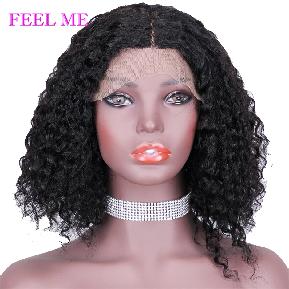 Парики из натуральных волос на кружеве FEEL ME 13х4 короткий парик с Бобом волна воды