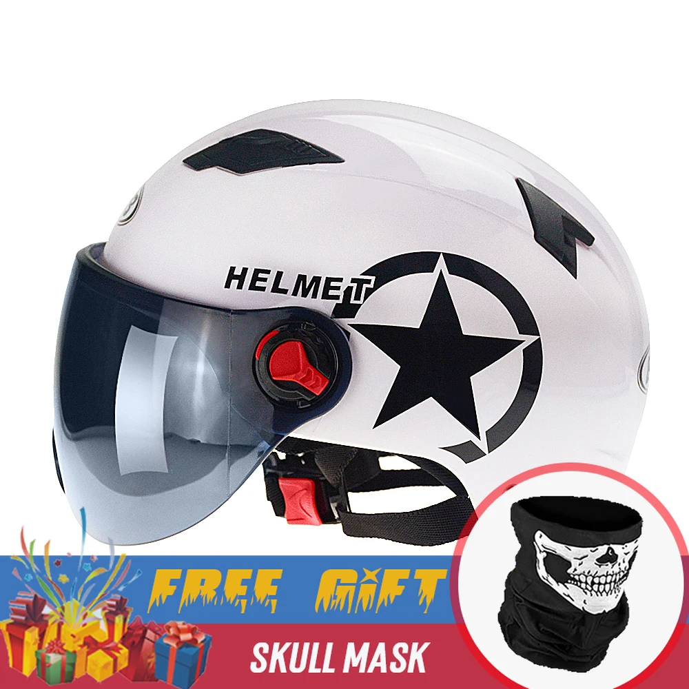 

Motorcycle Helmet Scooter Bike Open Face Half Baseball Cap Anti-UV Safety Hard Hat Motocross Helmet Multiple Color Protect