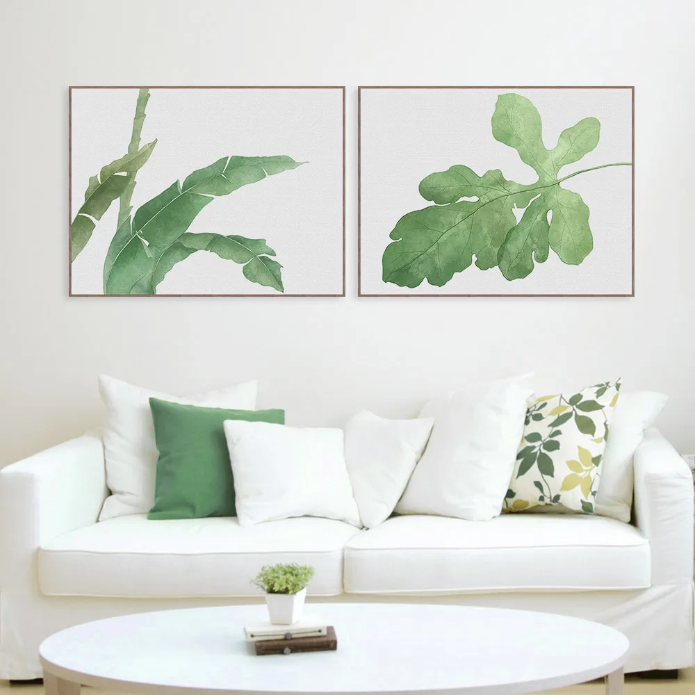 

Modern Green Leaves Canvas Painting Plant Prints And Poster Nordic Wall Art Pictures Home Decor For Living Room Unframed