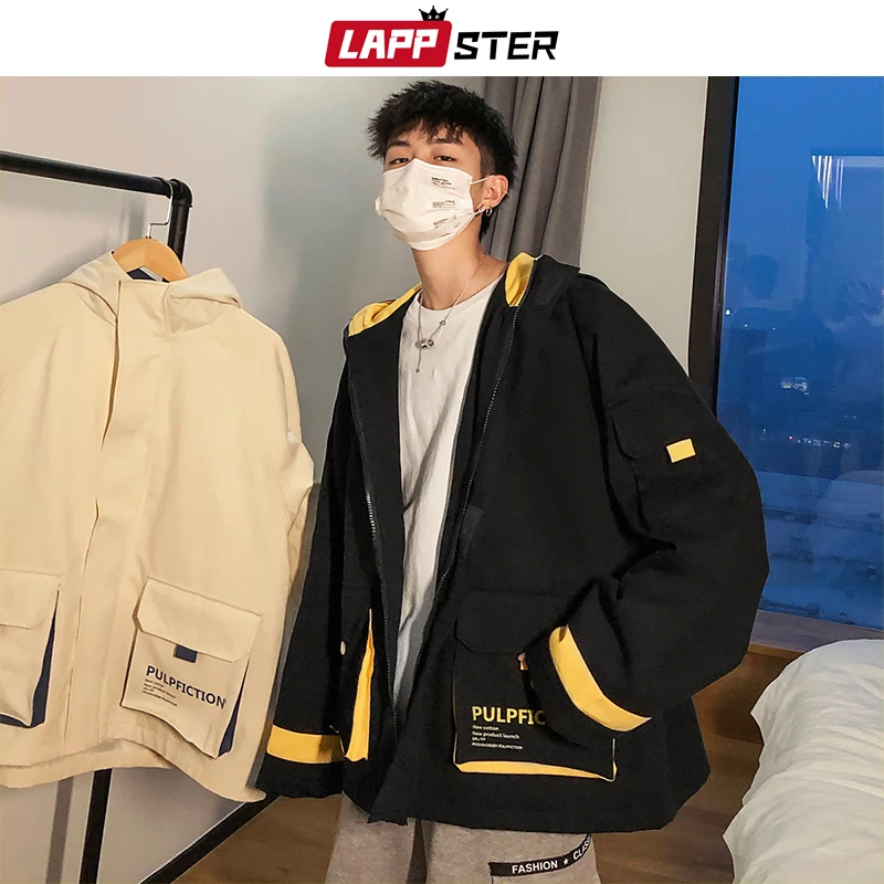 Мужская ветровка в стиле пэчворк LAPPSTER Японская уличная одежда Харадзюку на осень