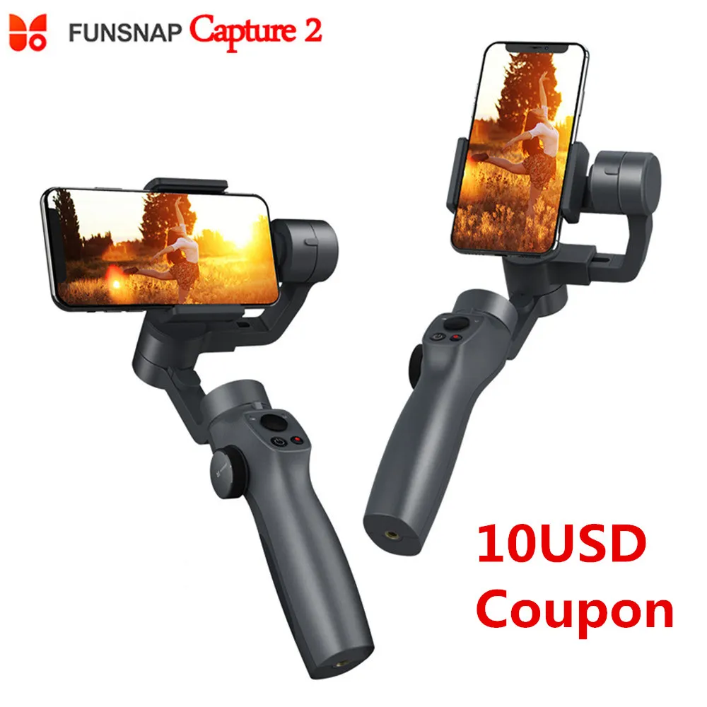 Новый захват funsnap 2 3-осевой Ручной Стабилизатор для смартфона GoPro SJcam XiaoYi Camera VS DJI