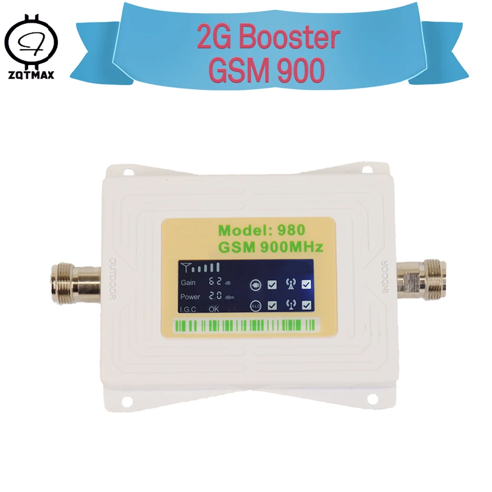 ZQTMAX GSM репитер 2G Усилитель сотового сигнала 900 МГц телефона (полоса 8) ЖК дисплей