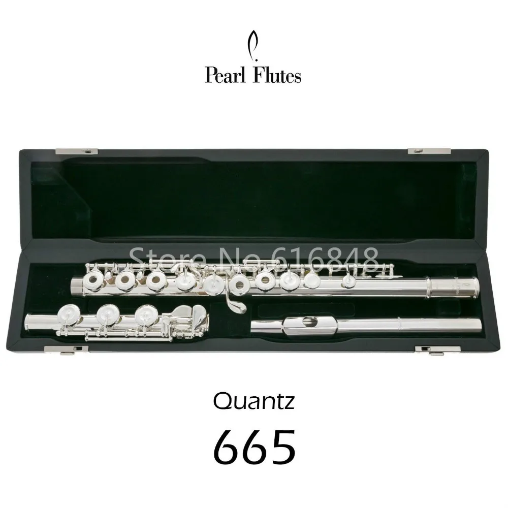 Flauta Quantz 665 chapada en plata de alta calidad, 17 teclas, agujero abierto, e-mech, instrumento Musical