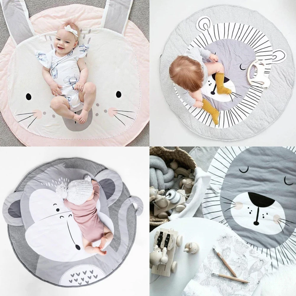 INS детский коврик игровой развивающий для детей Круглый хлопковый игр с