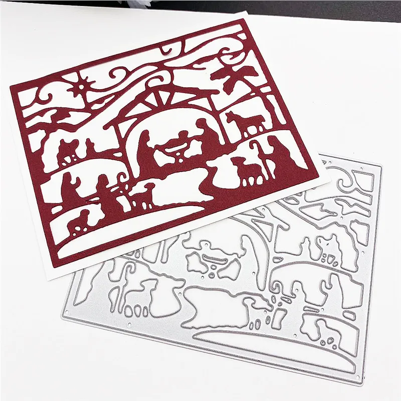 Религия молитвенные металлические Вырубные штампы венок трафареты для сделай