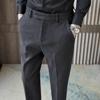 autumn woolen men business dress pants casual slim fit wedding suit pant office social trousers pantalon homme classique s 3xl