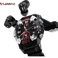 lemfo smart watch men wireless bluetooth 5 0 earphone 2 in 1 360360 hd screen sport smartwatch for android ios lemd