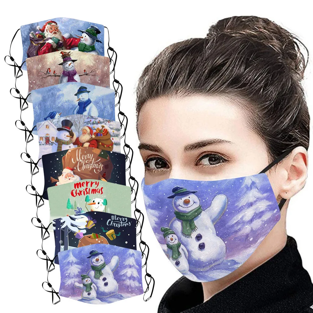 25 # Merry маска для новогодней Вечеринки Снеговик Санта Клаус Лось активированного