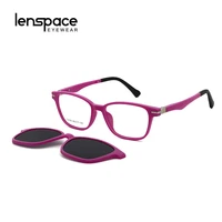 lenspace new magnetic clip on flexible protective children sunglasses square prescription myopia glasses eyeglasses frames
