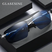glasesine new aluminum magnesium sunglasses for mens hd polarized driving pilot male sun glasses cycling fishing goggles