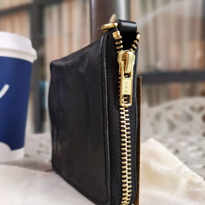 Дизайнерский кошелек в стиле ретро для мужчин короткий бумажник из натуральной