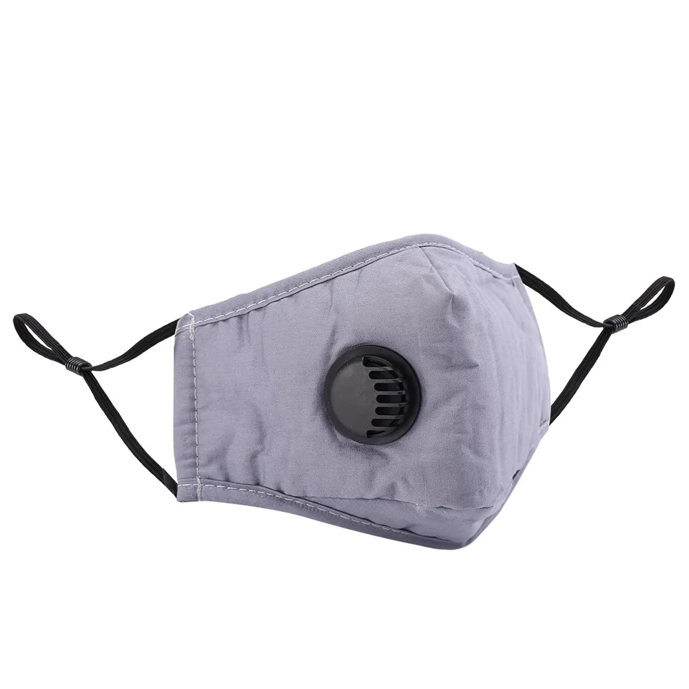 Хлопок маска для лица с изображением рта дыхательным клапаном против