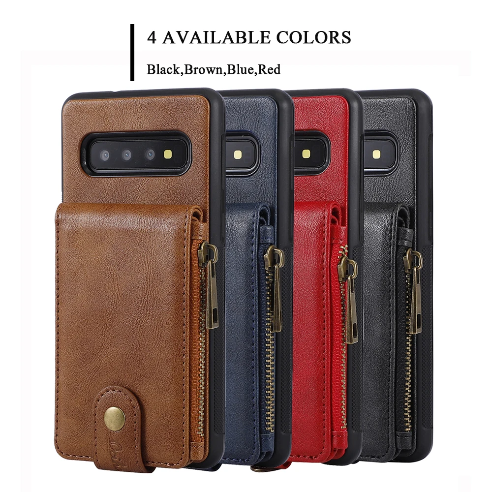 

Чехол На Молнии S10 Plus, чехол для samsung S10, роскошный чехол из искусственной кожи, противоударный чехол с отделением для карт, чехол для samsung Galaxy ...