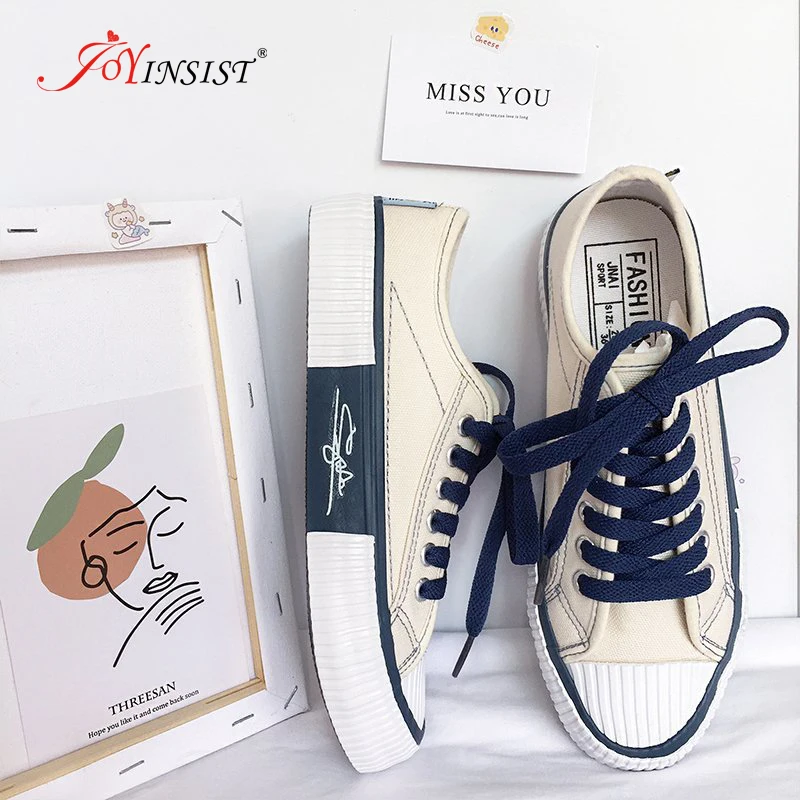 

2022 New Women Canvas Sneakers Shoes Vulcanized Walking Autumn Comfortable Lace Up Students Summer Ladies Fashion Casual Female