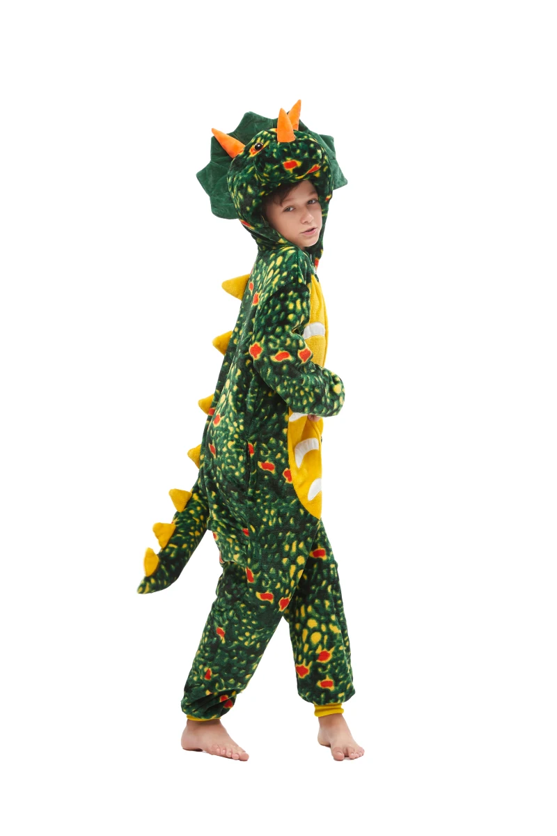 Детские пижамы с изумрудами трицератопами динозаврами кигуруми детские